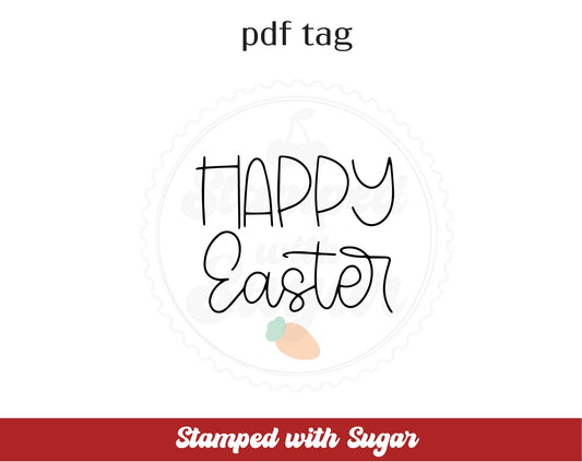 Etiqueta en PDF de Círculo de Zanahoria de Pascua Feliz