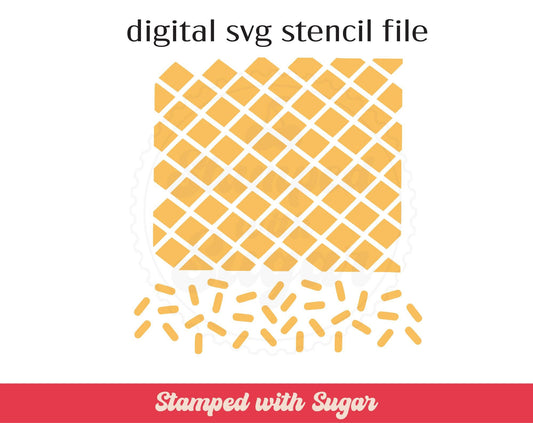 Archivo de plantilla SVG de cono de waffle