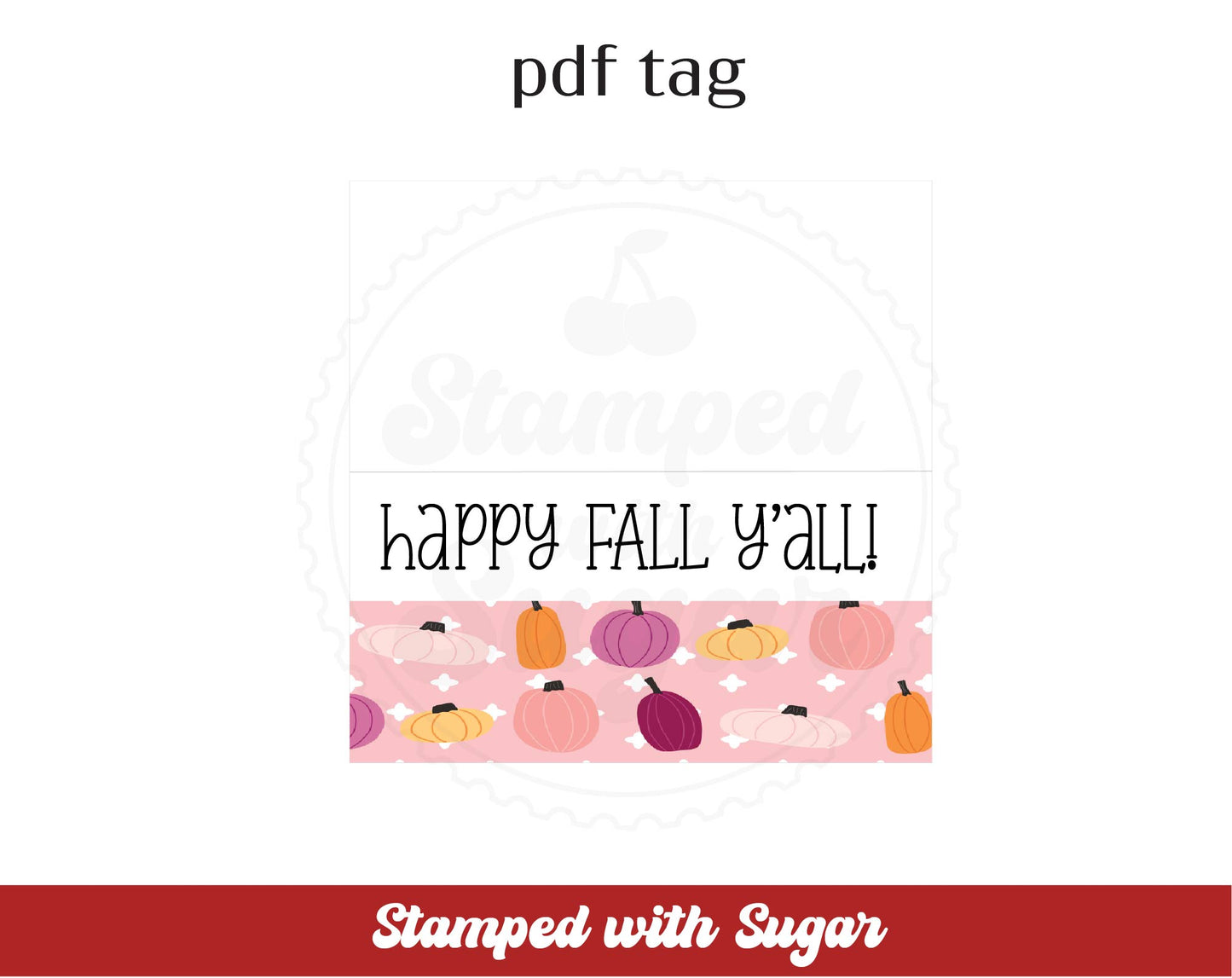 ¡Feliz otoño a todos! Etiqueta en PDF de 4 pulgadas para bolsa