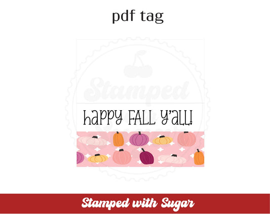 ¡Feliz otoño a todos! Etiqueta en PDF de 4 pulgadas para bolsa