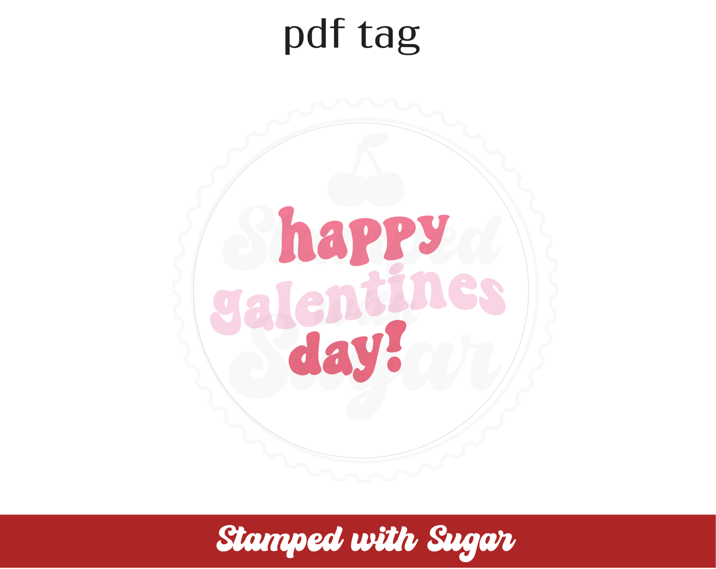 Etiqueta PDF de Círculo Feliz Día de Galentine