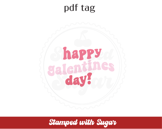 Etiqueta PDF de Círculo Feliz Día de Galentine