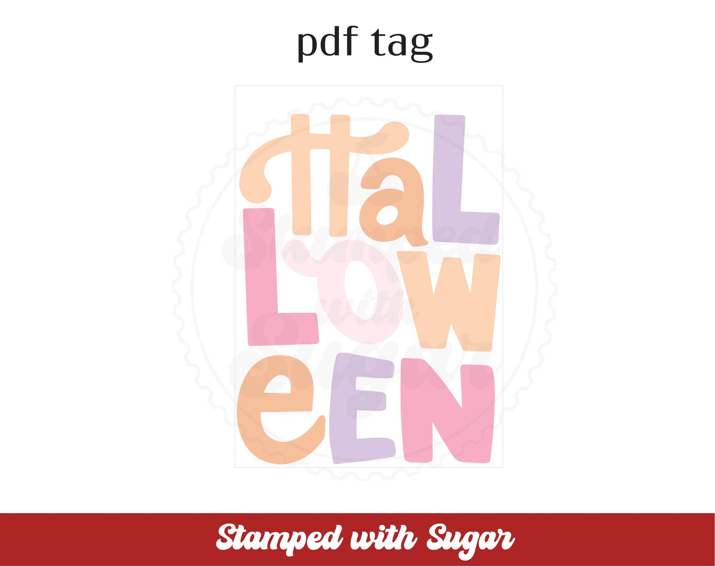 Etiqueta PDF para tarjeta de galleta de Halloween