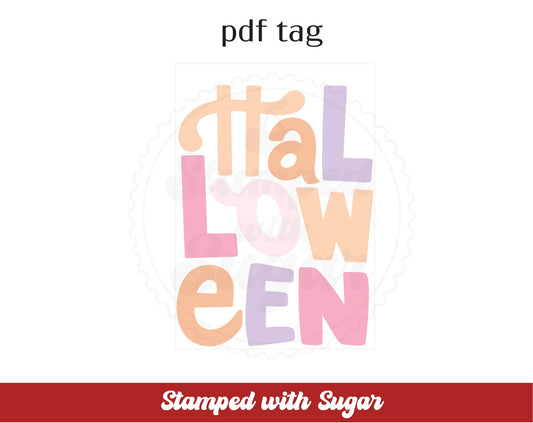 Etiqueta PDF para tarjeta de galleta de Halloween