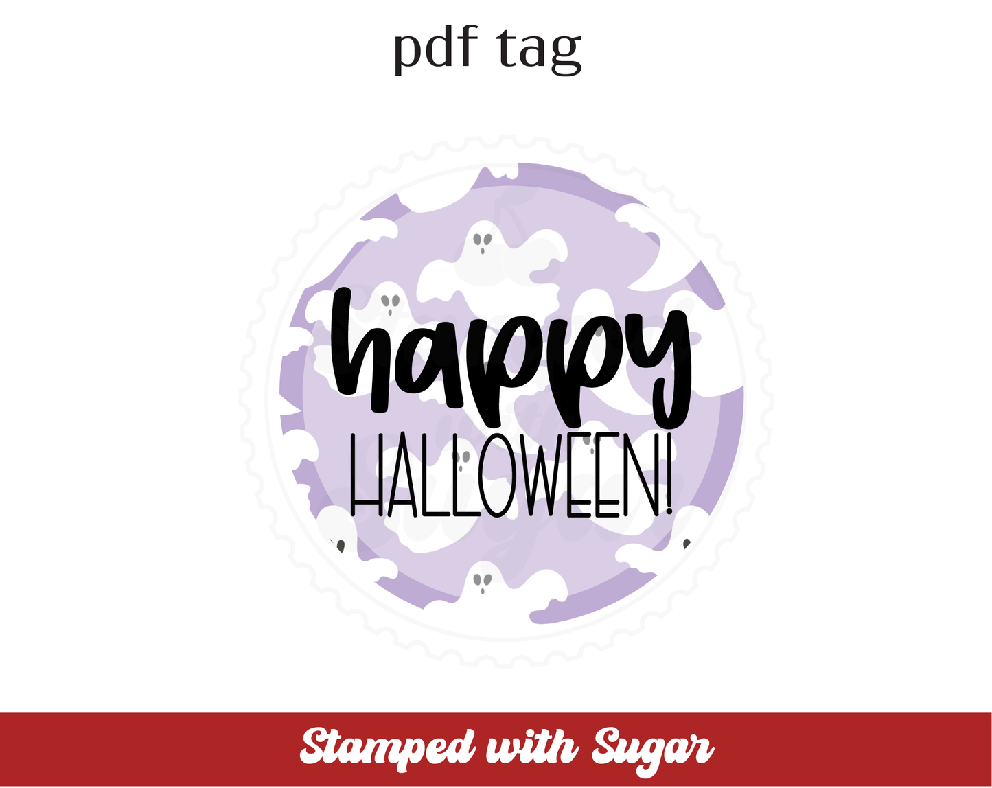 Etiqueta PDF de Círculo Fantasma de Halloween
