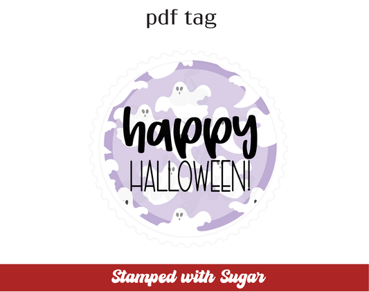 Etiqueta PDF de Círculo Fantasma de Halloween