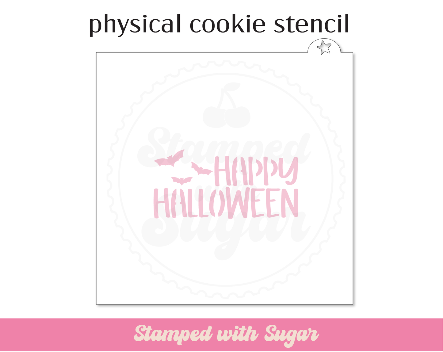 Plantilla física de murciélagos de Feliz Halloween