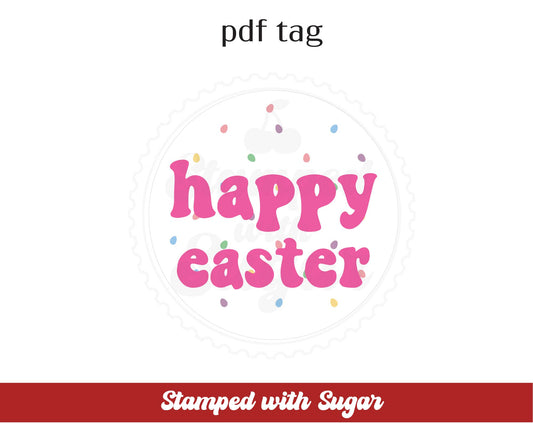 Etiqueta PDF de Círculo Disperso de Huevos de Pascua