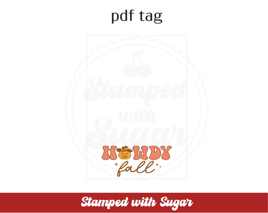 Hola Tarjeta de Galleta de Otoño Etiqueta en PDF