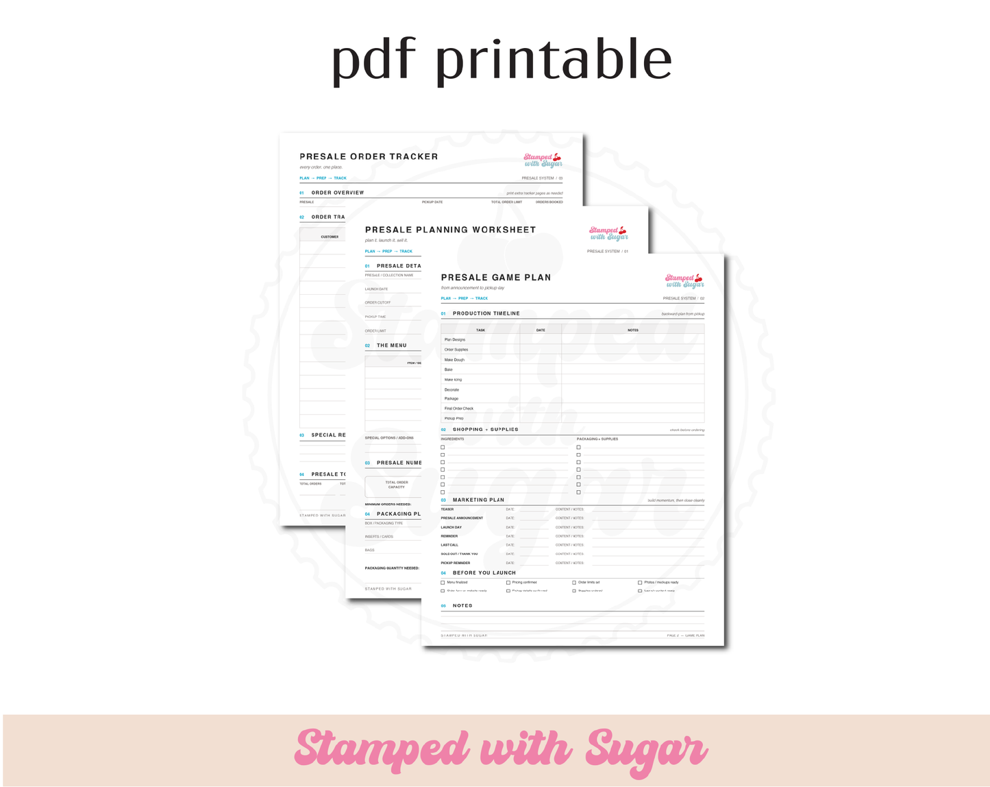 The Presale Planner | Printable Presale Planning and Order Tracker for Bakers