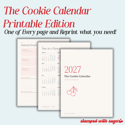 The Cookie Calendar 2027 Bundle | Digital & Printable Cookie Business Planner