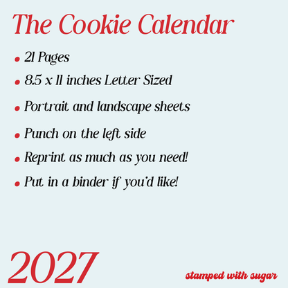 The Complete Cookier Planning Set | Cookie Orders & 2027 Cookie Calendar Digital & Printable Bundle