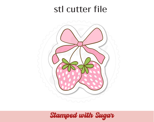 Strawberry Bow STL Cookie Cutter File