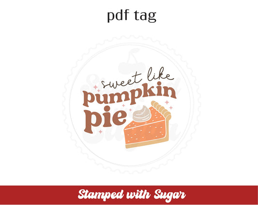 Etiqueta PDF de Círculo "Dulce como Pastel de Calabaza"