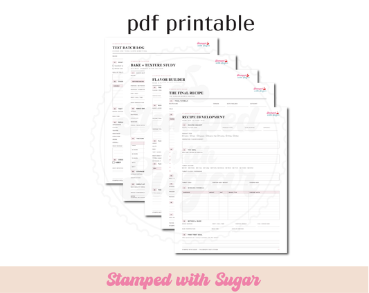 The Baker’s Test Kitchen | Recipe Development Printable for Bakers