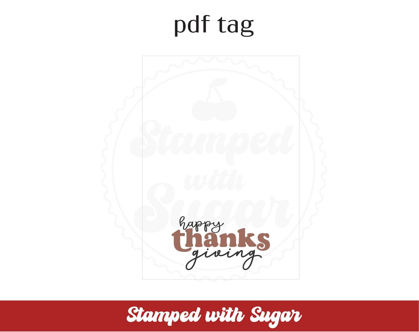 Etiqueta PDF de Tarjeta de Galleta de Feliz Día de Acción de Gracias