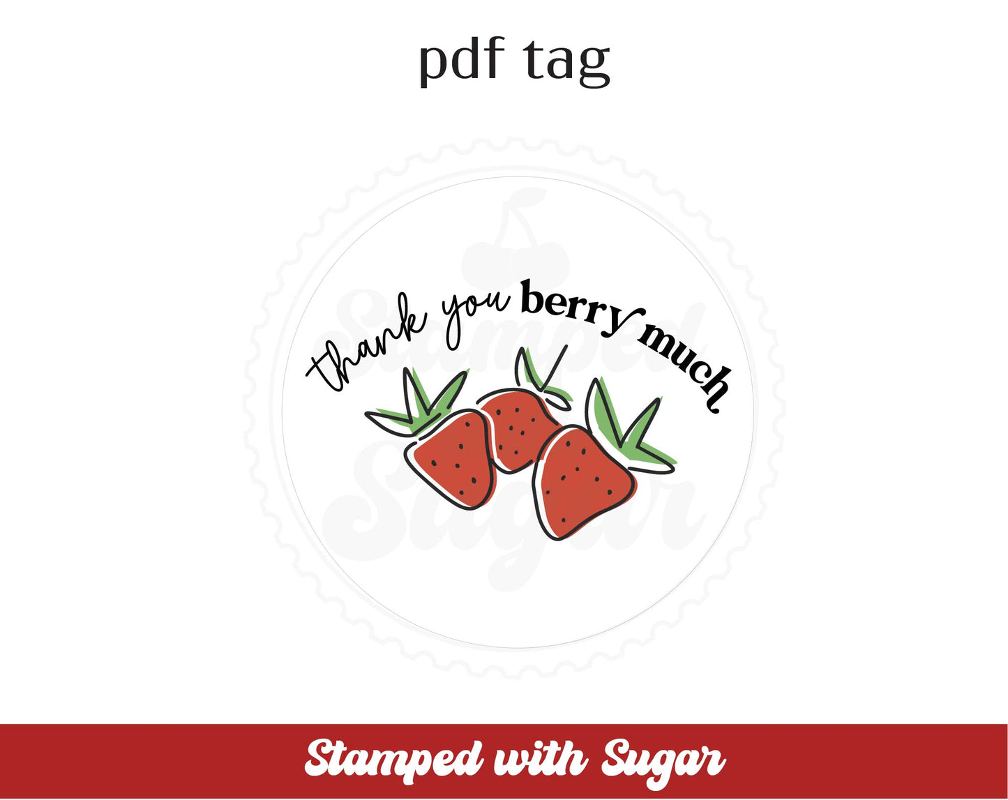 Muchas gracias Berry Much Círculo PDF Etiqueta
