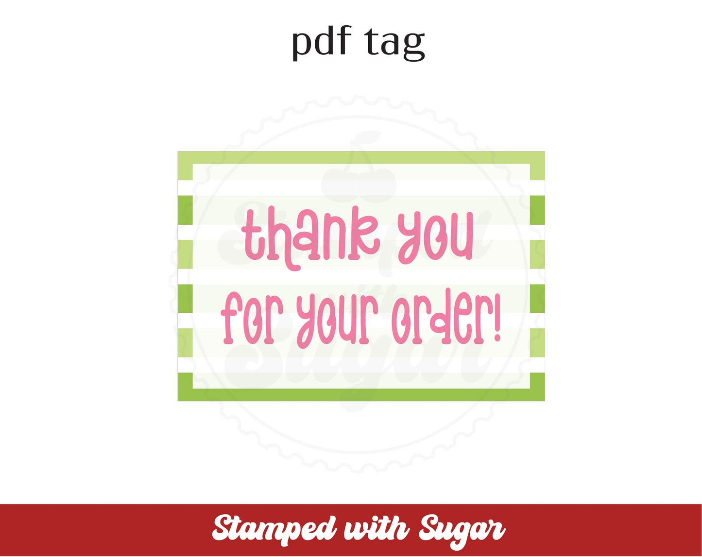Gracias etiqueta PDF de rectángulo de franja verde