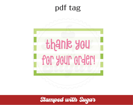 Gracias etiqueta PDF de rectángulo de franja verde