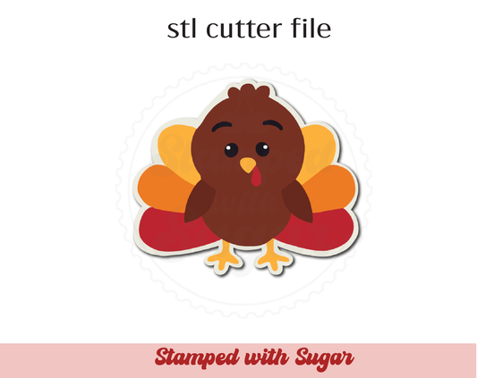Cortador de Galletas STL Pavo | Forma Básica | Acción de Gracias | Otoño | Comida | Cortador de Galletas Personalizado | Descarga Instantánea