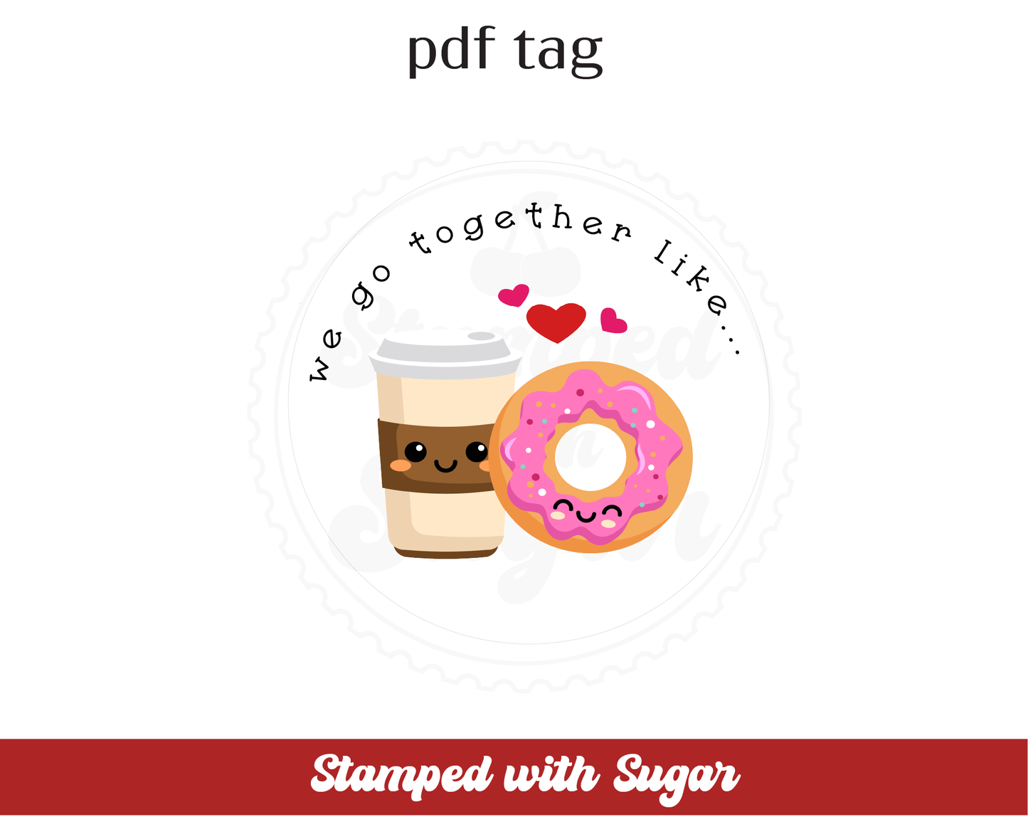 Combinamos como un círculo de PDF de rosquilla y café