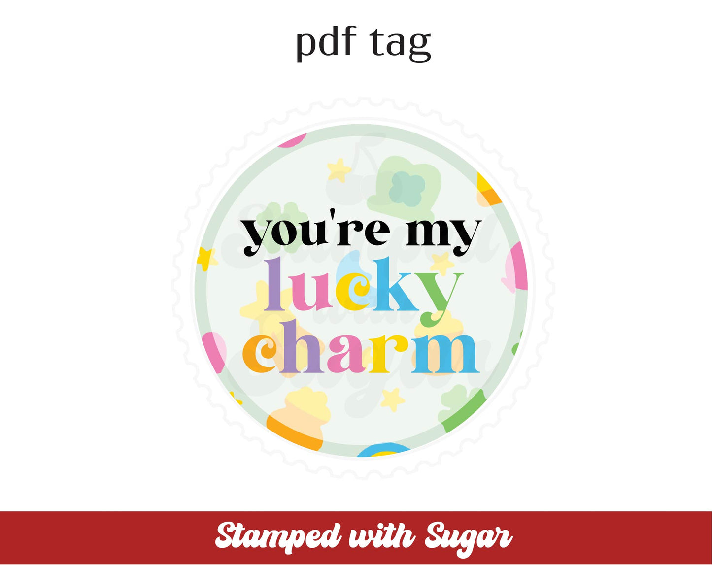 Eres mi amuleto de la suerte. Green Circle PDF Tag