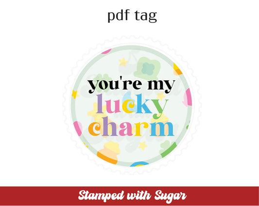 Eres mi amuleto de la suerte. Green Circle PDF Tag